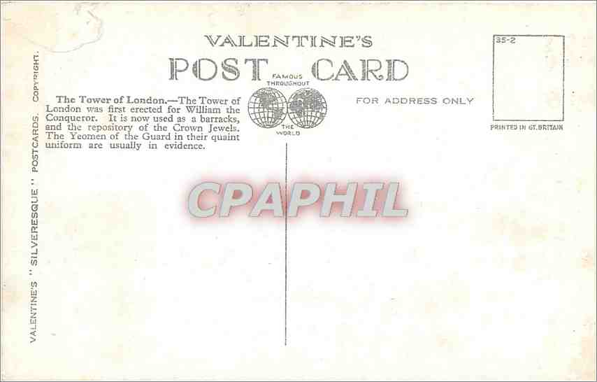 CPA Tower of London  — Verso