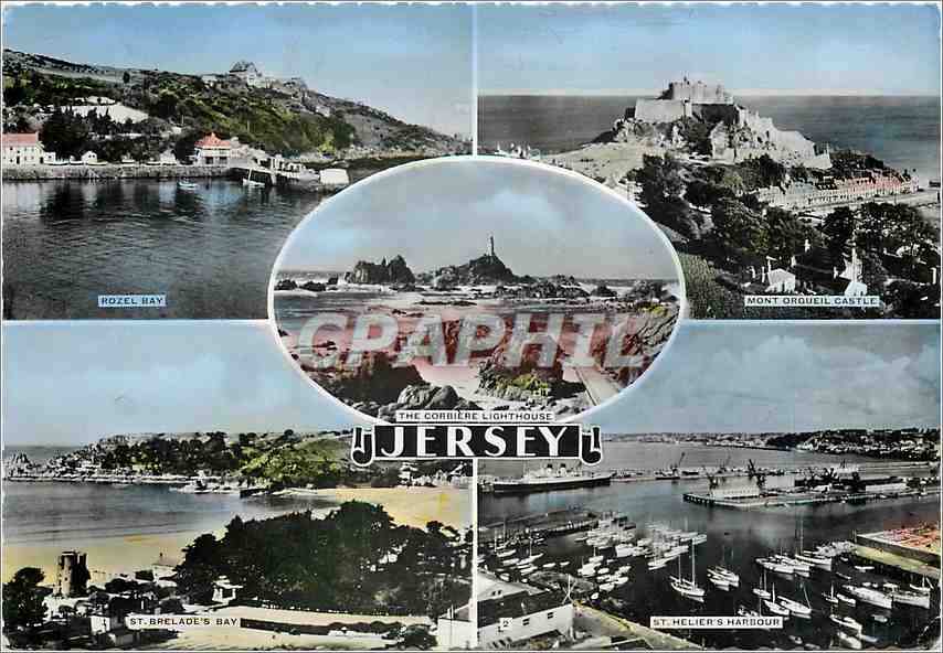 CPM Jersey Rozel Bay Mont Orgueil Castle St Brelade's Bay St Helier's harbour