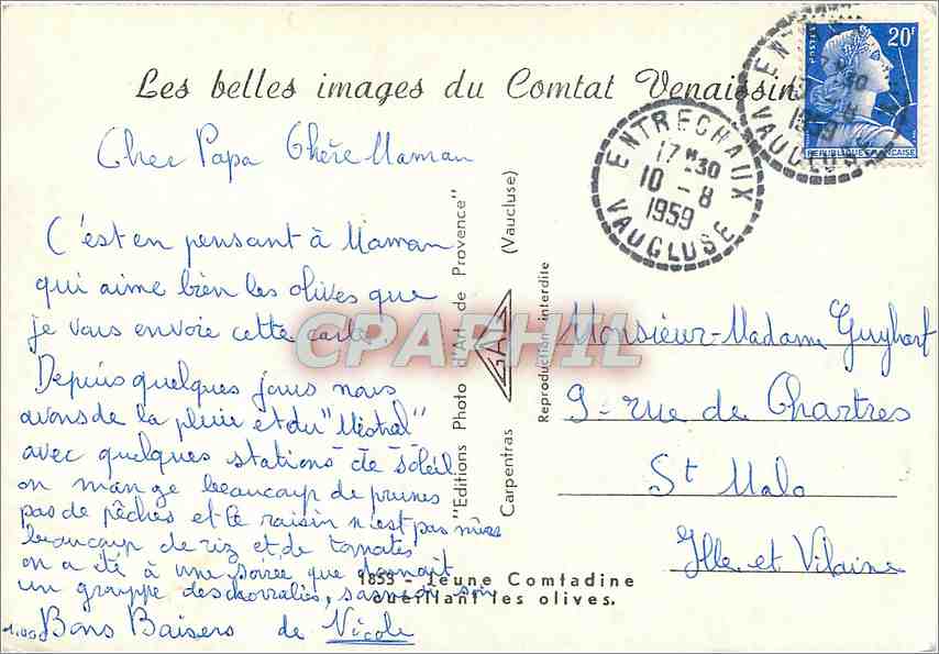 CPM Les belles images du Comtat Venaisin Folklore — Rückseite