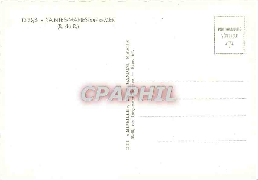 CPM Saintes Maries de la Mer B du R Taureaux — Rückseite