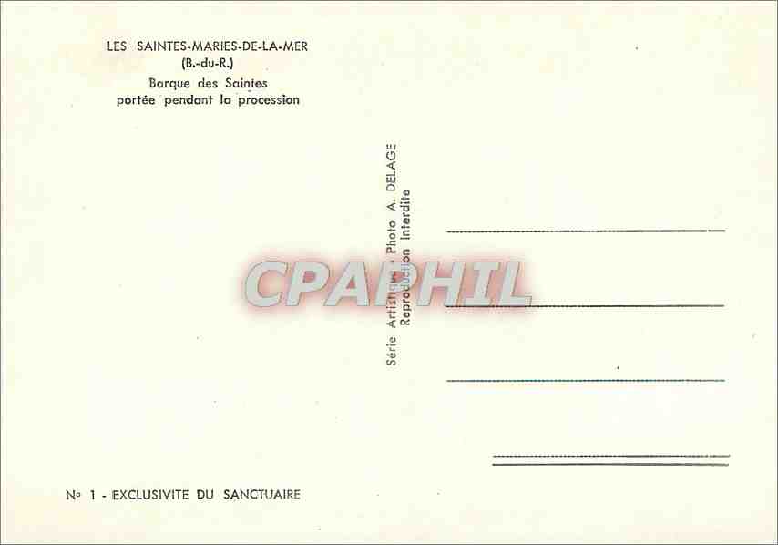 CPM Les Saintes Maries de la Mer B du R Barque des Saintes portee pendant la procession  — Rückseite