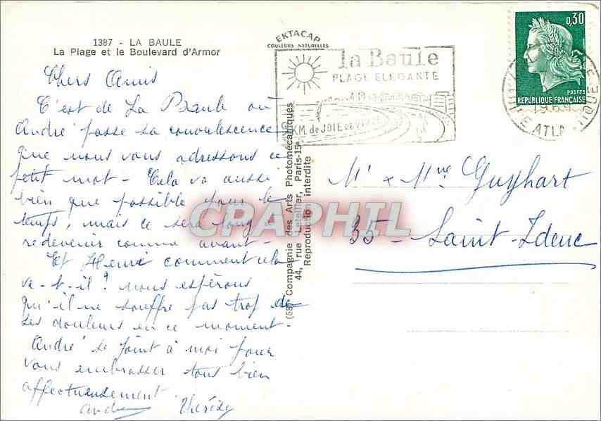 CPM La Baule La Plage et le Boulevard d'Armor  — Back