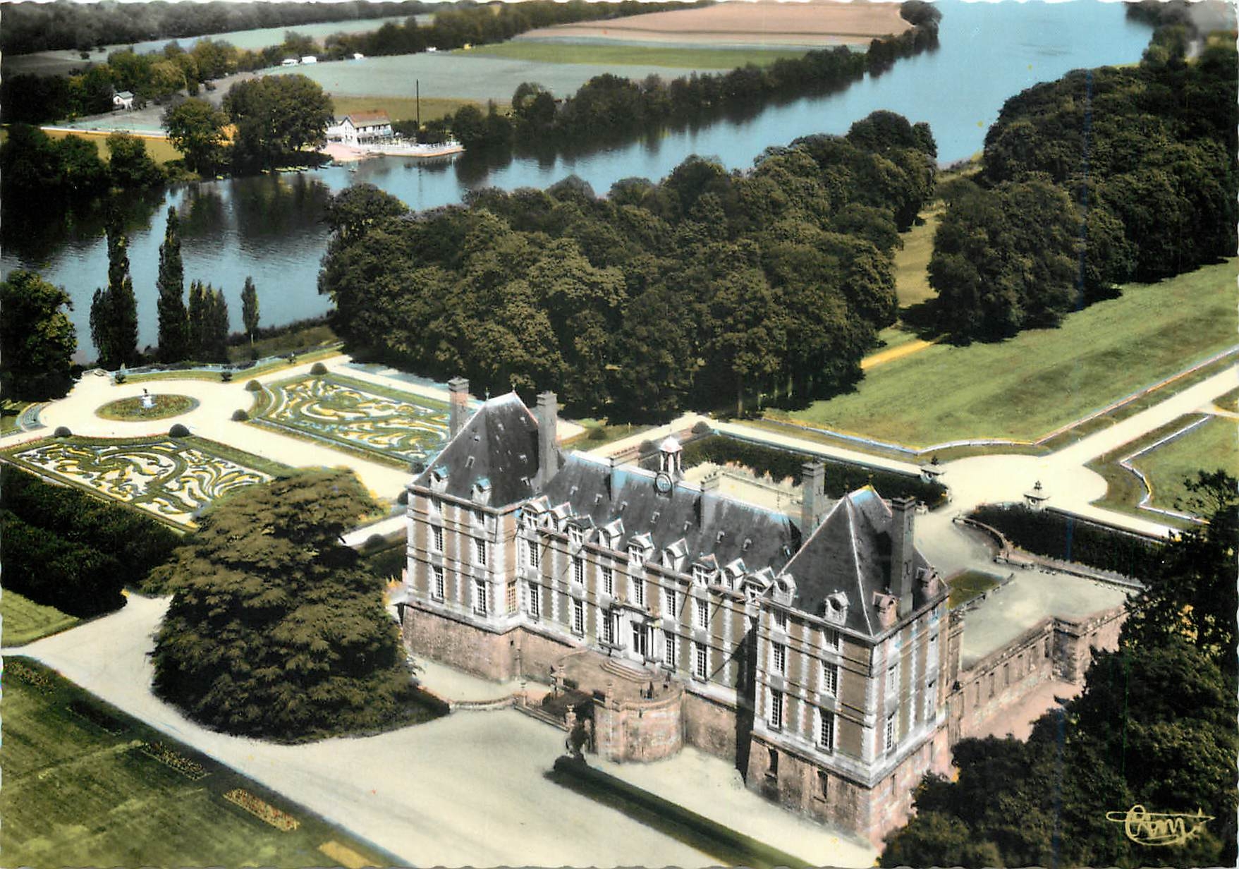 CPM Rosny sur Seine Yvelines Le Chateau de Sully Vue aerienne 