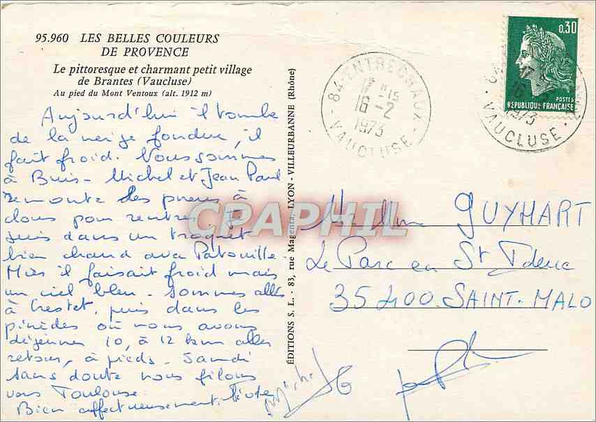 CPM Le pittoresque et charmant petit village de Brantes Vaucluse  — Rückseite
