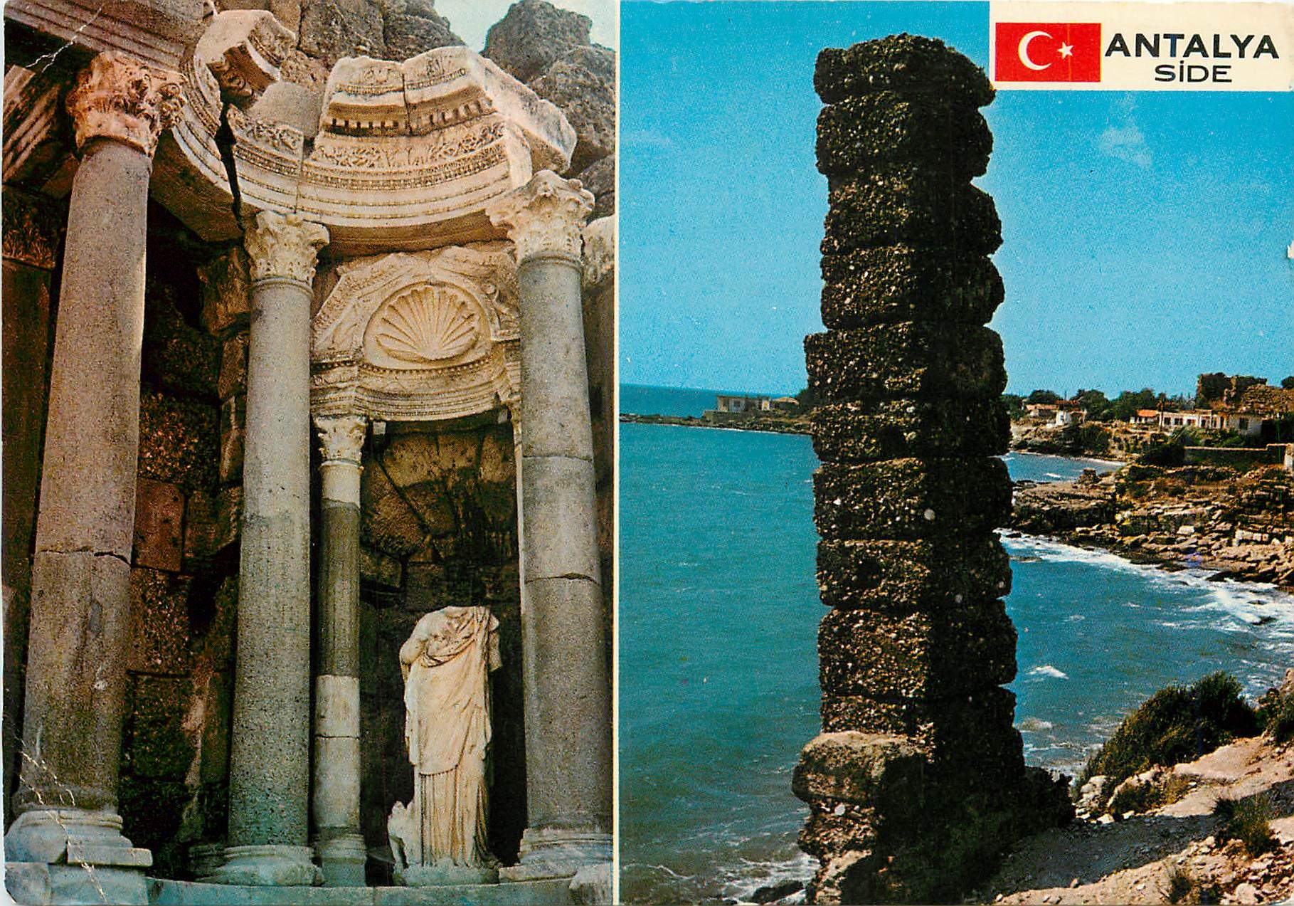 CPM Cennet Sehir Antalya Turkiye Le palais imperial et une ruines de batiment construit en conglomer