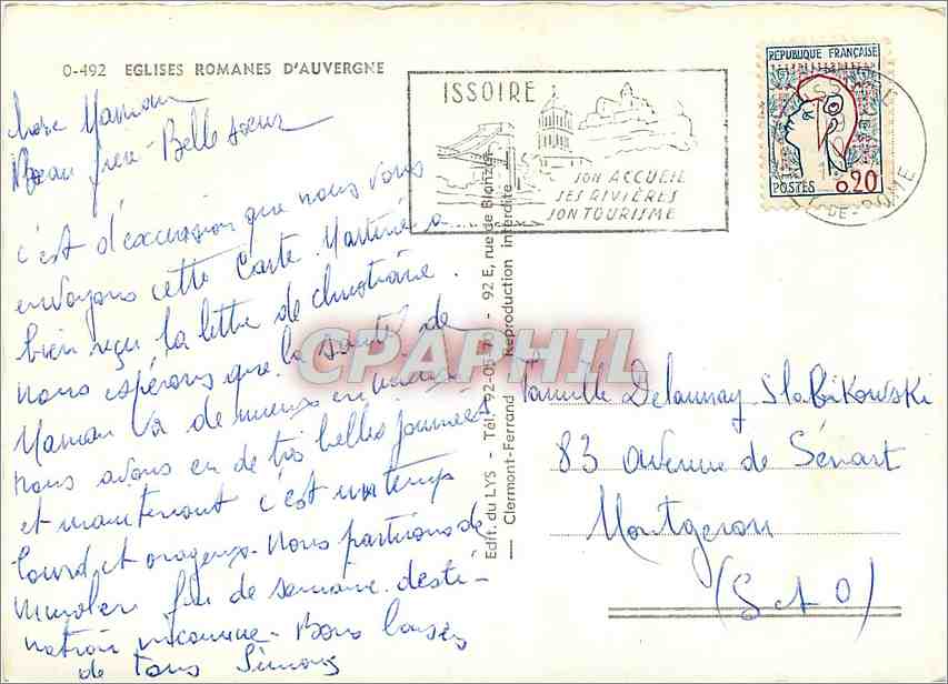 CPM Eglises Romane d'Auvergne Issoire Brioude St Nectaire — Rückseite