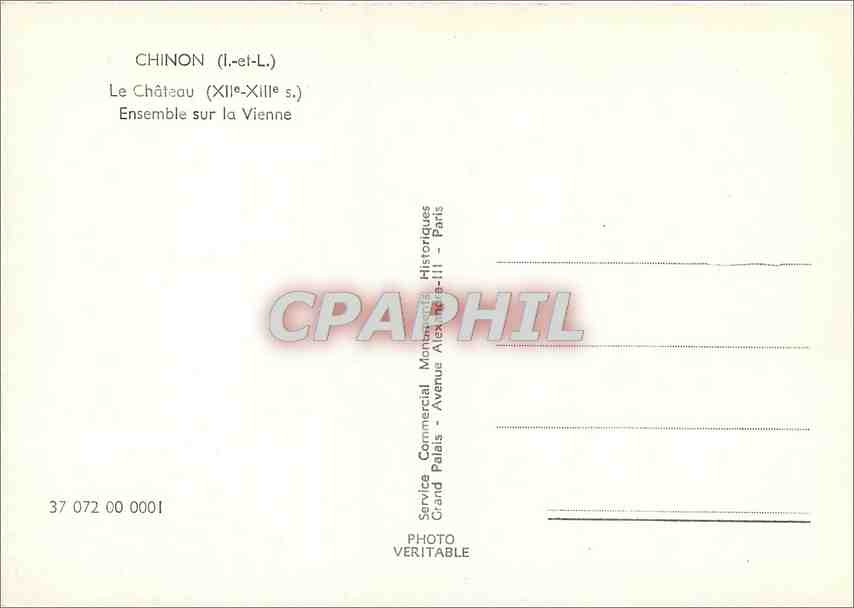 CPM Chinon I et L Le Chateau Ensemble sur la Vienne  — Rückseite