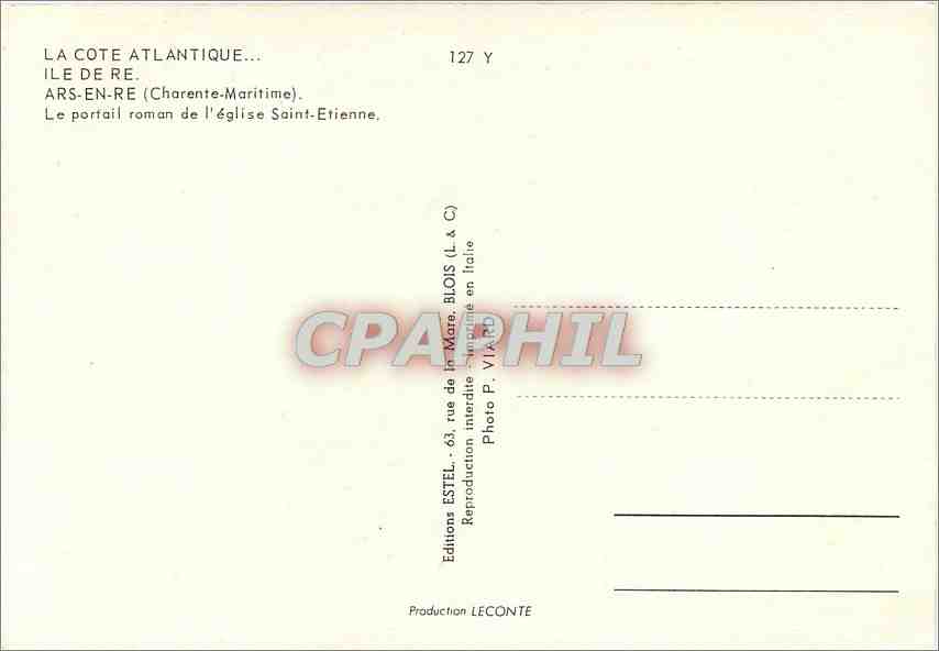 CPM Ile de Re Ars en Re Charente Maritime Le portail roman de l'eglise Saint Etienne  — Verso