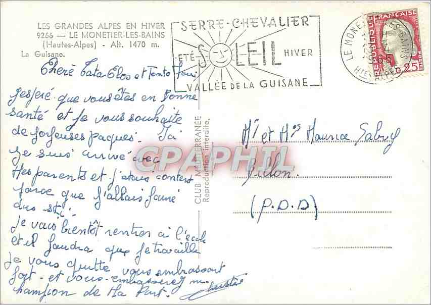 Les Grandes Alpes en hiver — Serre-Chevalier — Vallée de la Guisane — Club Méditerranée Interdite — Rückseite