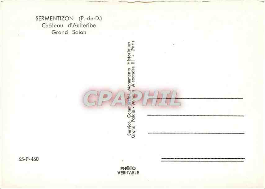 CPM Sermentizon P de D Chateau d'Aulteribe Grand Salon  — Rückseite