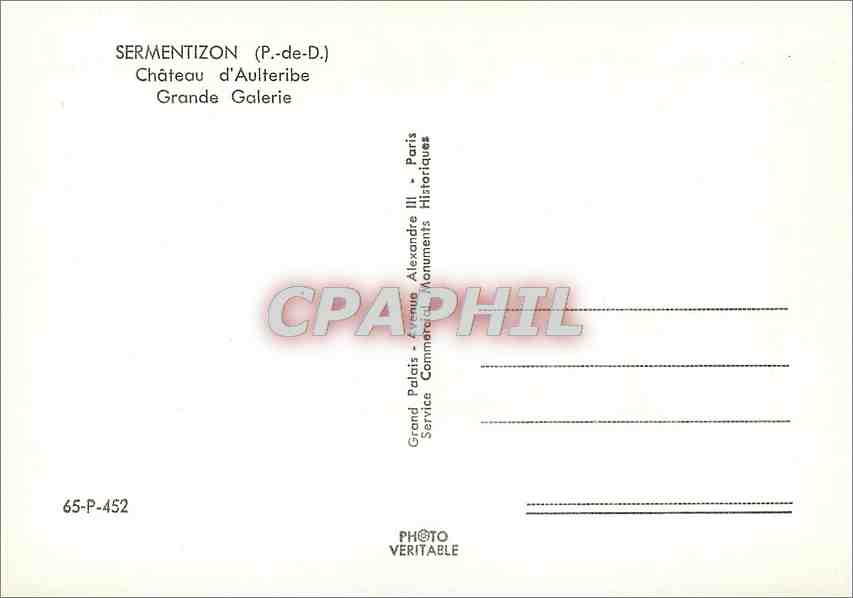 CPM Sermentizon P de D Chateau d'Aulteribe Grand Galerie  — Rückseite