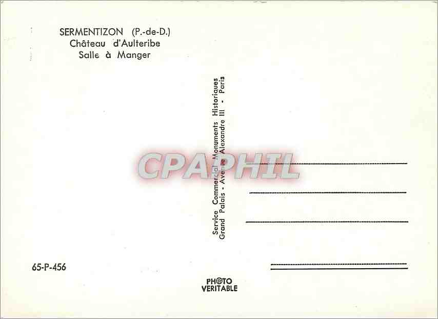 CPM Sermentizon P de D Chateau d'Aulteribe Salle a Manger  — Rückseite