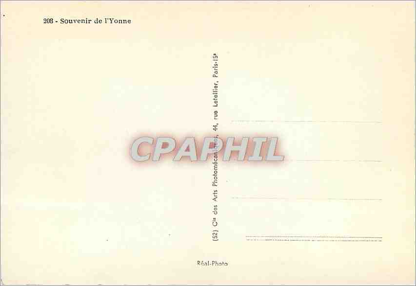 CPM Souvenir de l'Yonne Auxerre Joigny Avallon Tonnerre — Back