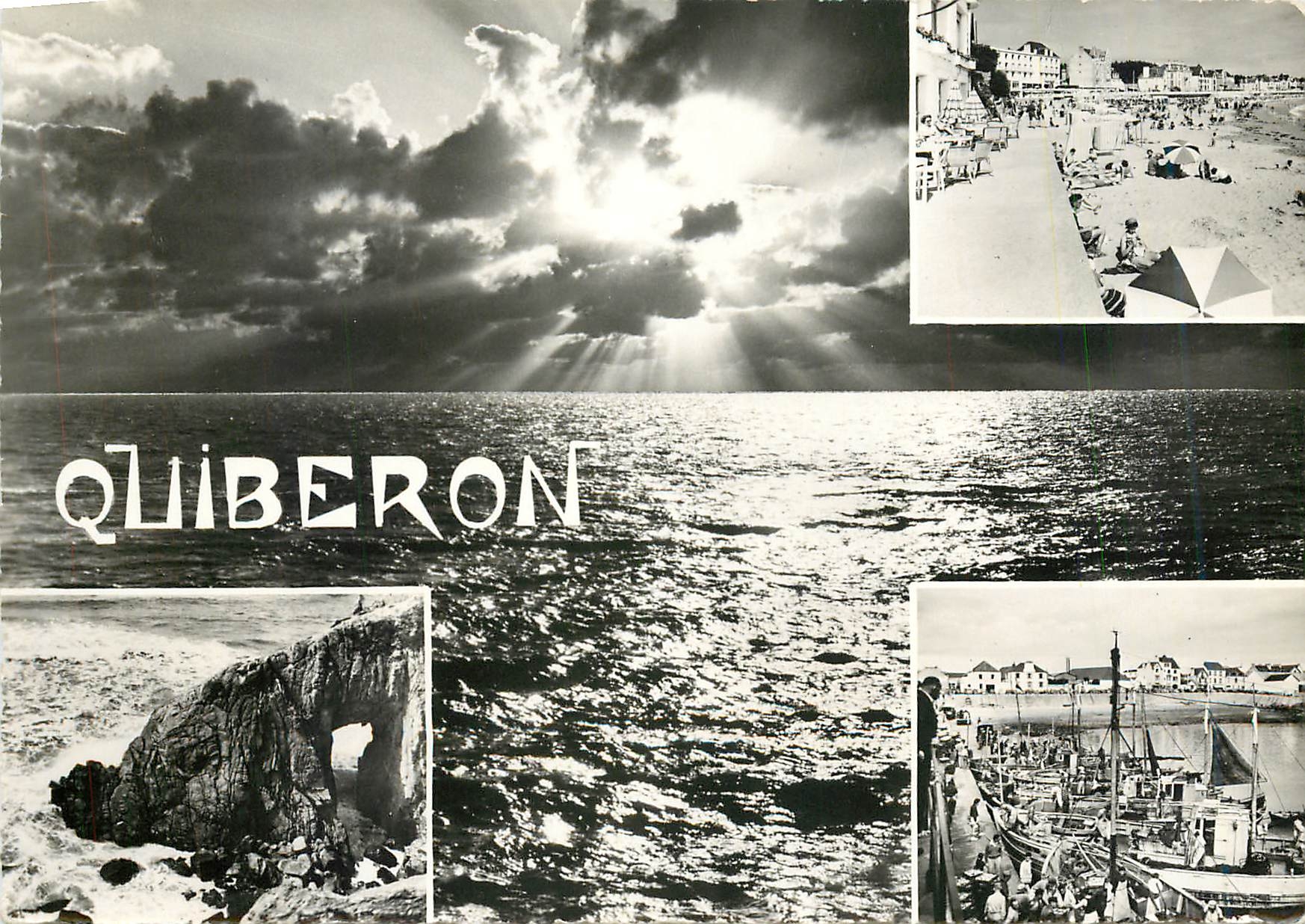 CPM Quiberon La Plage Grotte de Kergroix Le Port 