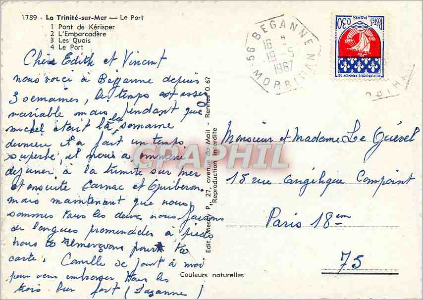 La Trinité-sur-Mer — Le Port — éditeur Loïc, n° 75 — Rückseite