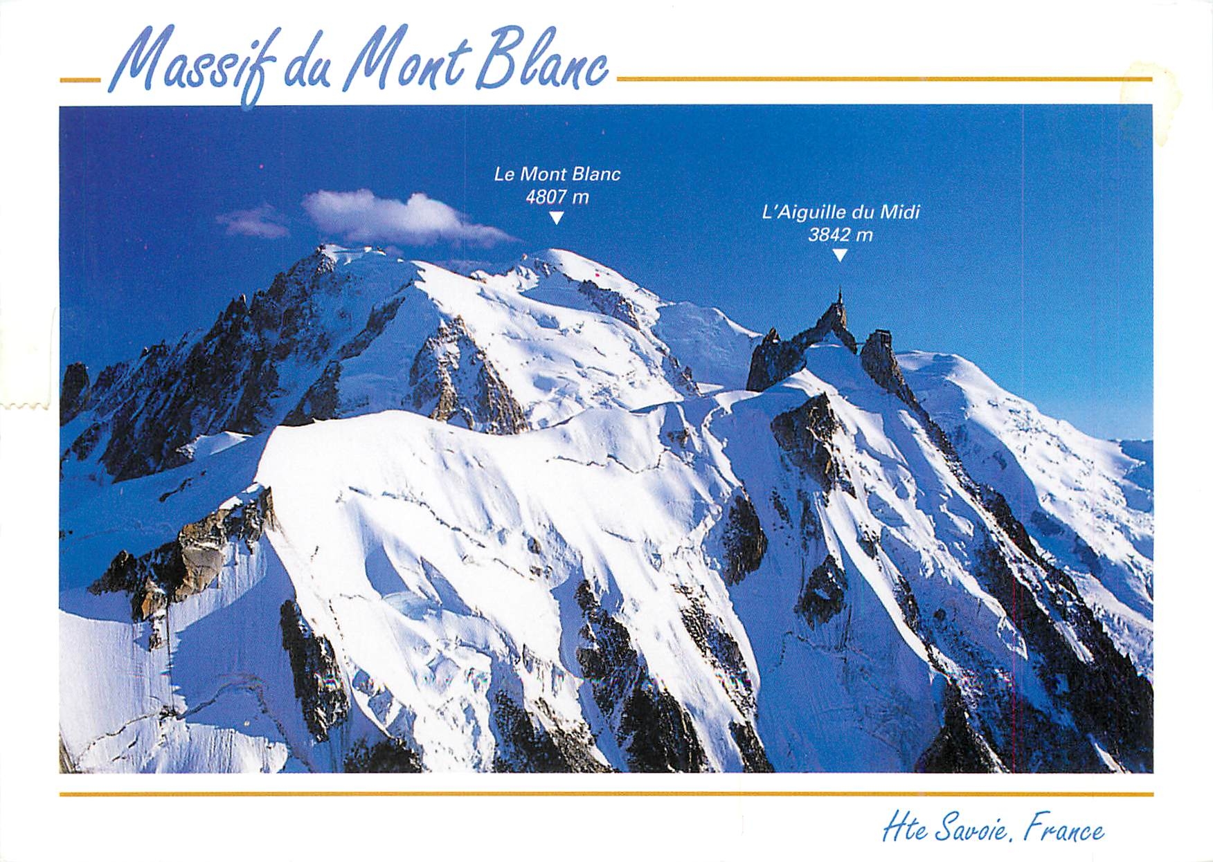 CPM Le Massif du Mont Blanc Haute Savoie Panorama sur l'Aiguille du Midi et le Mont Blanc 