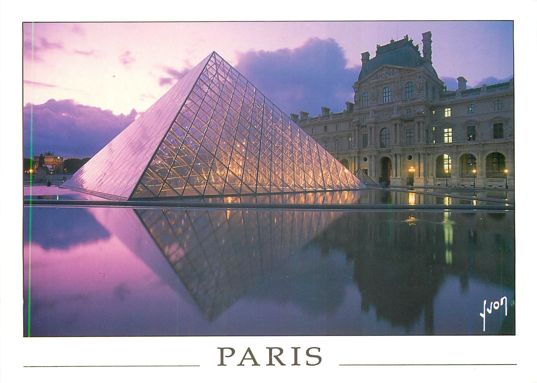CPM Paris La Pyremide illuminee Etablissement Public du Grand Louvre 