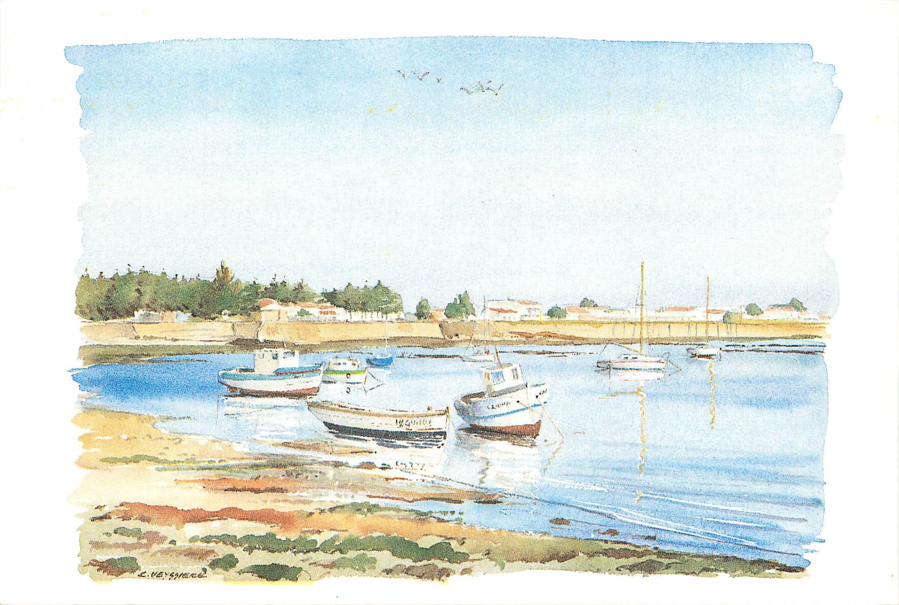 CPM Cartina La mer se retire Aquarelle de Claude Veyssiere 