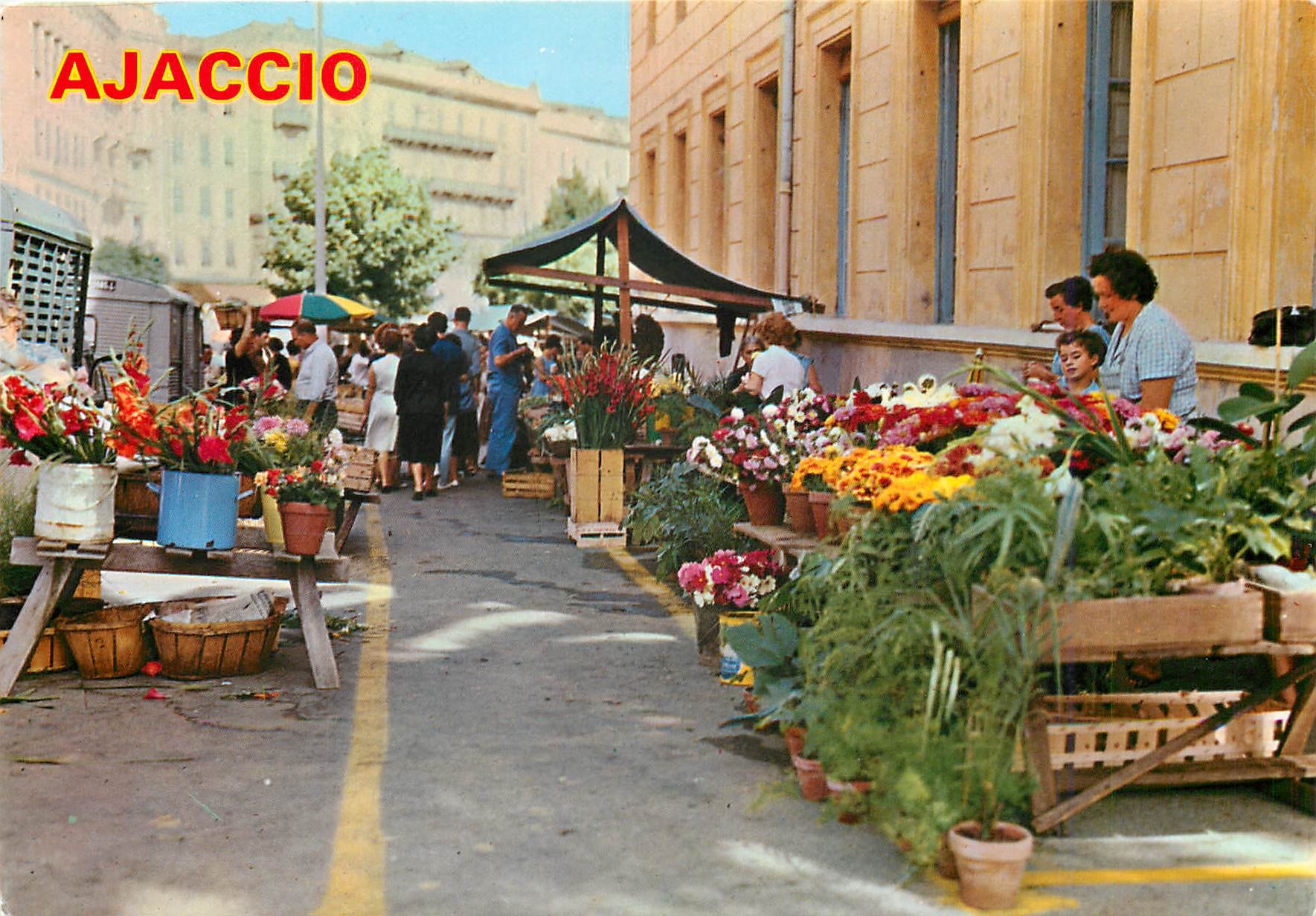CPM Corse Ile de Beaute Souvenir d'Ajaccio Le marche aux fleurs 