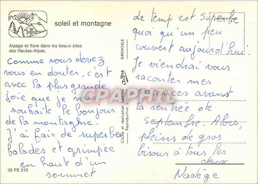 Hautes-Alpes — paysages et vie pastorale — Grenoble, n° 05 PE 210 — Rückseite