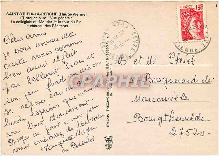CPM Saint Yrieix la Perche Haute Vienne L'Hotel de Ville Vue generale  — Back