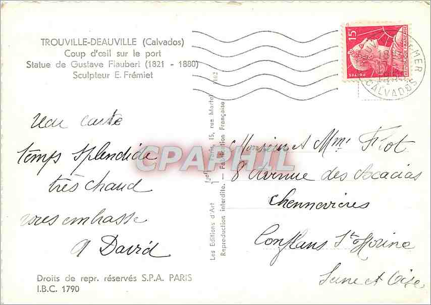 CPM Trouville Deauville Calvados Coup d'oeil sur le port  — Verso
