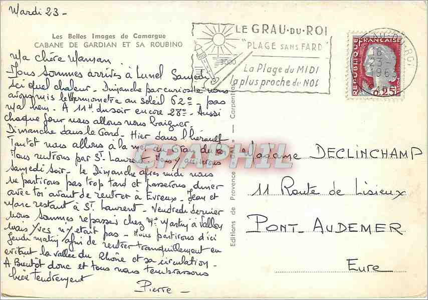CPM Les Belles Images de Camargue Cabane de Gardian et sa Roubino  — Rückseite