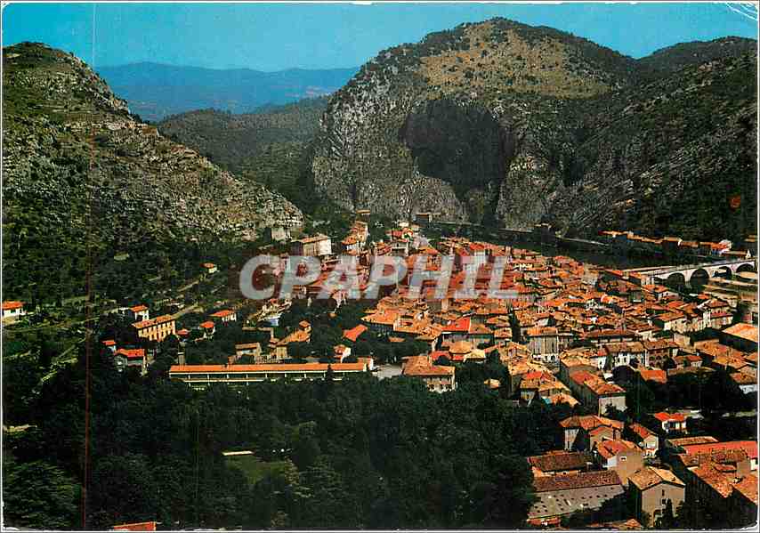 CPM Anduze Gard Porte des Cevennes Vue aerienne sur la ville et pont sur le Gardon 