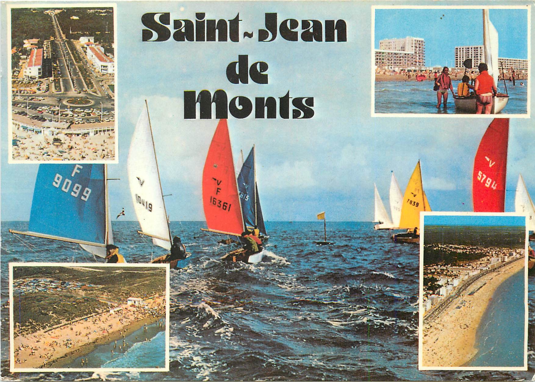 CPM Saint Jean de Monts Vendee Le Rond Point et l'Avenue de la Foret La Plage 