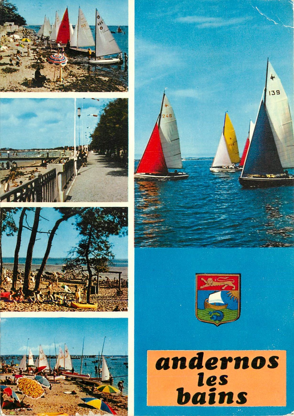 Andernos-les-Bains — plage et voiliers — Éditions Modernes & Médecins