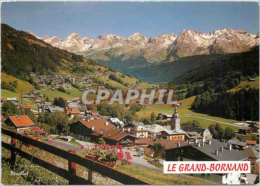 Le Grand-Bornand — allgemeiner Blick und Kette der Aravis — Verleger Pernillet