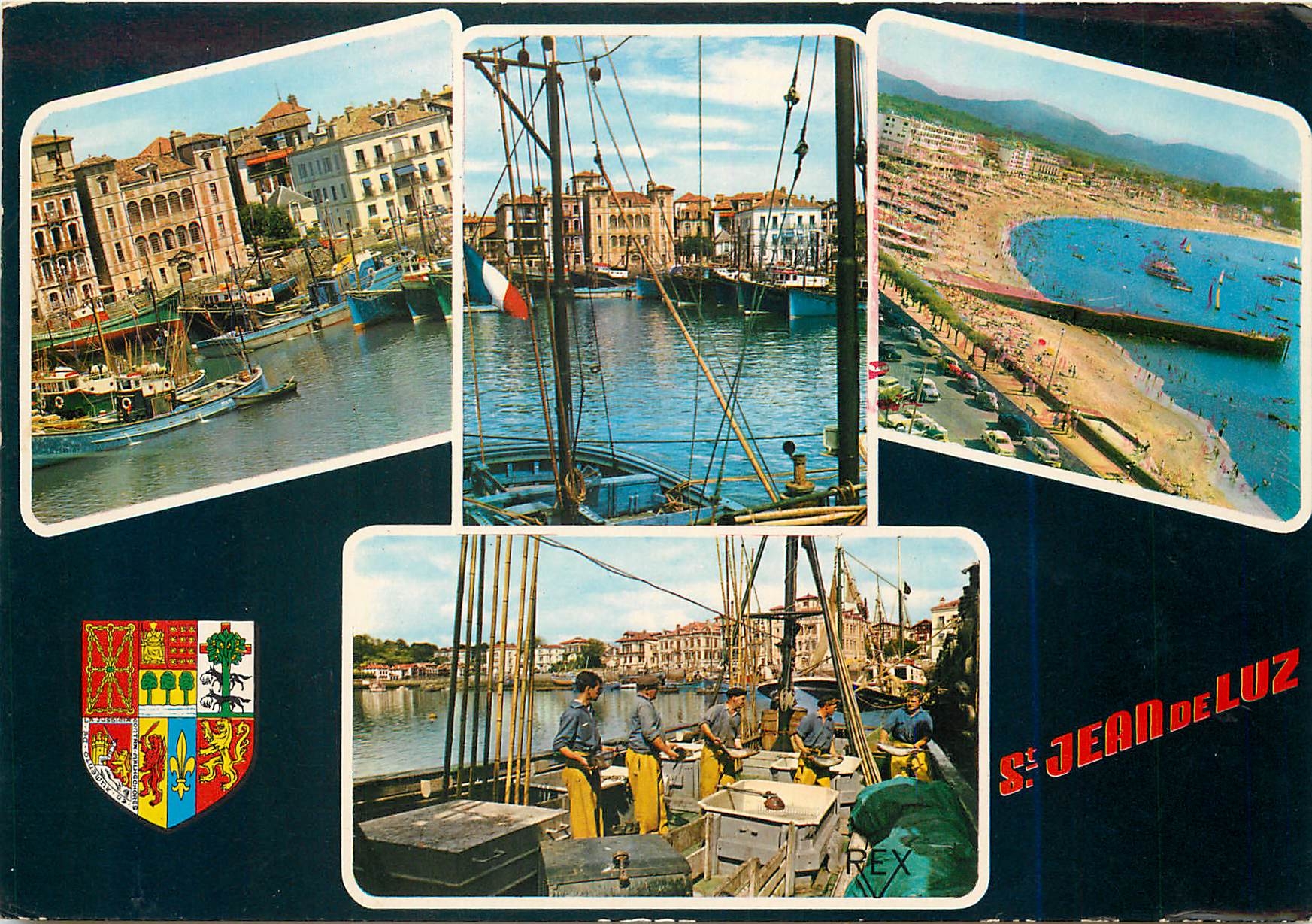 CPM St Jean de Luz PA Le Port Port et la Maison de l'Infante La Plage 