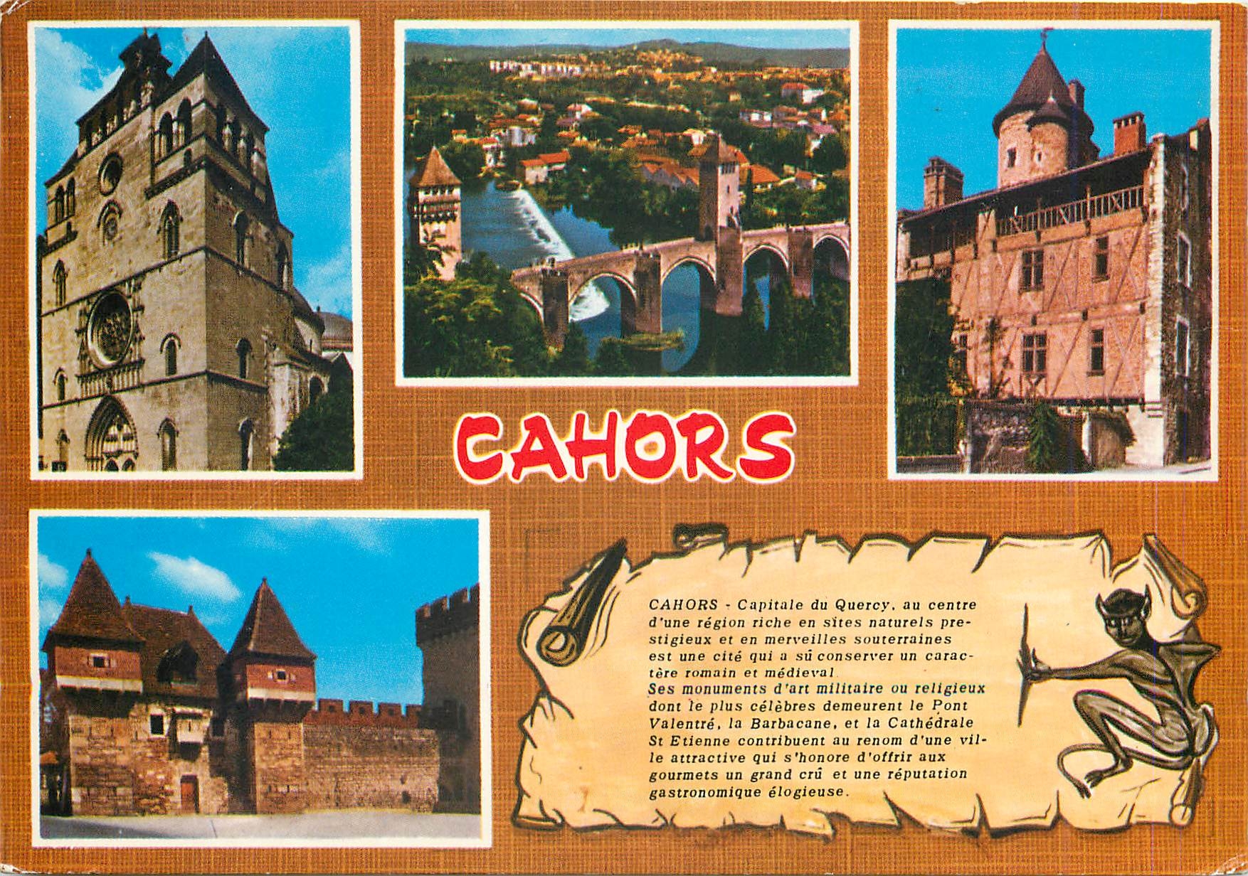 CPM Cahors Lot La Cathedrale Pont Valentre Maison Henri IV 