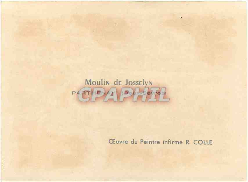 CPM Moulin de Josselyn Parthenay Deux Sevres  — Rückseite