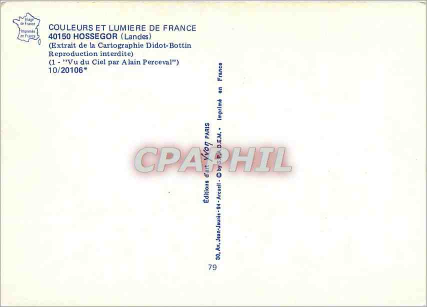 CPM Hossegor Landes Vu du Ciel par Alain Perceval  — Rückseite