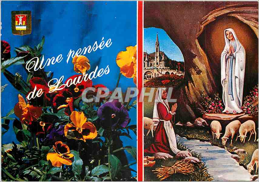 CPM Une pensee de Lourdes 