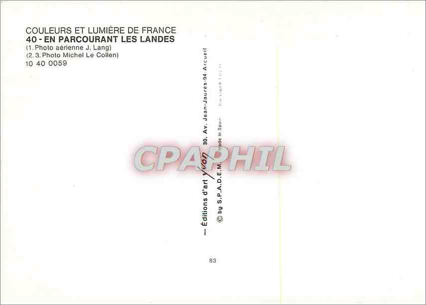 CPM En Parcourant des Landes Seignosse Vieux Boucau Capbreton Hossegor Biscarosse Dax Mimizan — Rückseite