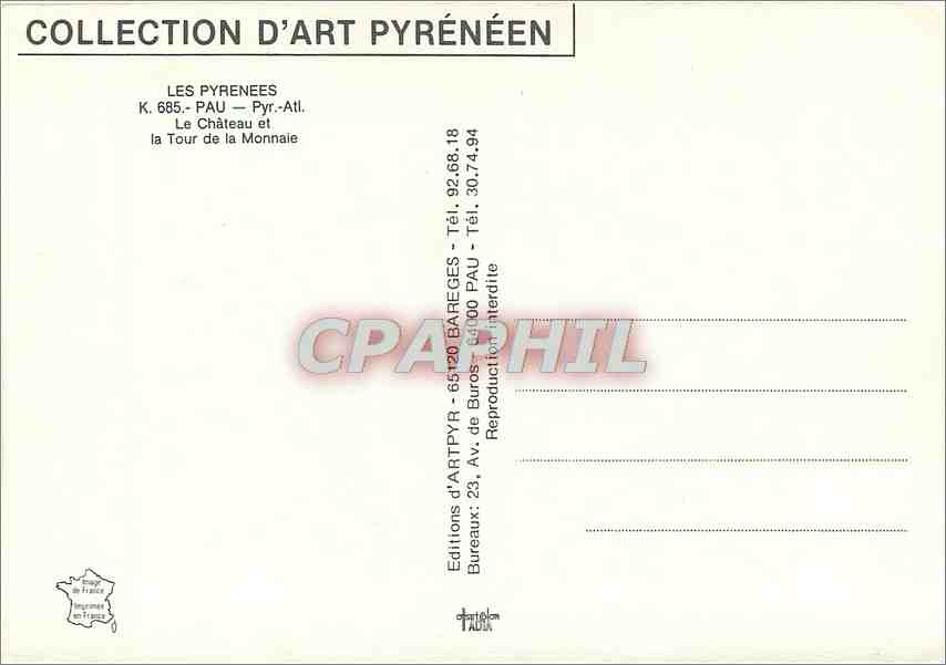 Le Château et la Tour de la Monnaie — Pyrénées-Atlantiques — Éditions d'ARTPYR — Verso