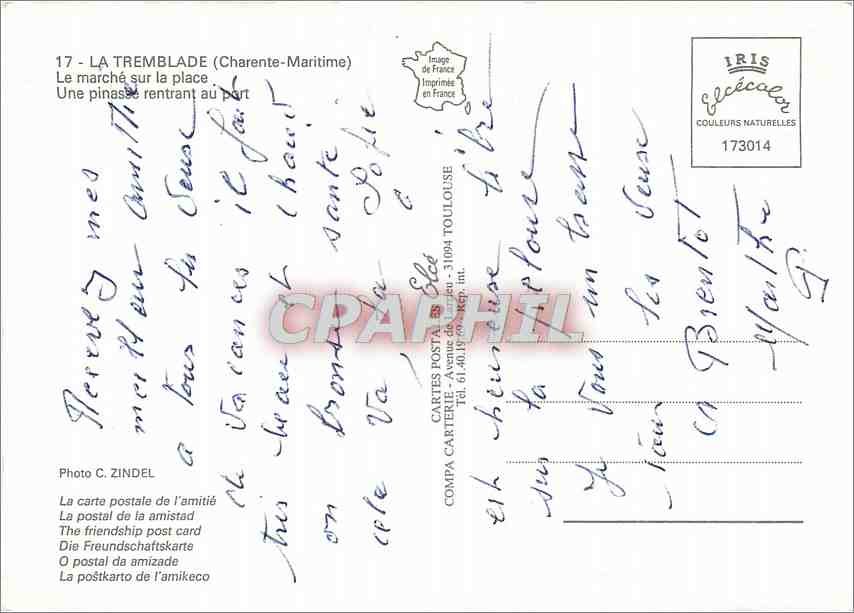 CPM La Tremblade Charente Maritime Le marche sur la place  — Back