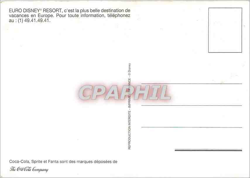 CPM Euro Disney Resort c'est la plus belle destination de vacances en Europe  — Rückseite