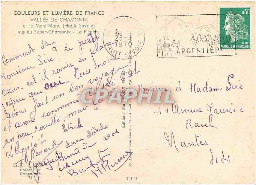 CPM Vallee de Chamonix et le Mont Blanc Haute Savoie vus du Super Chamonix La Flegere  — Verso