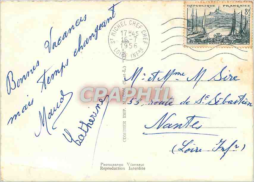 CPM Cote de Jade Bac St Nazaire St Brevin Camping — Back