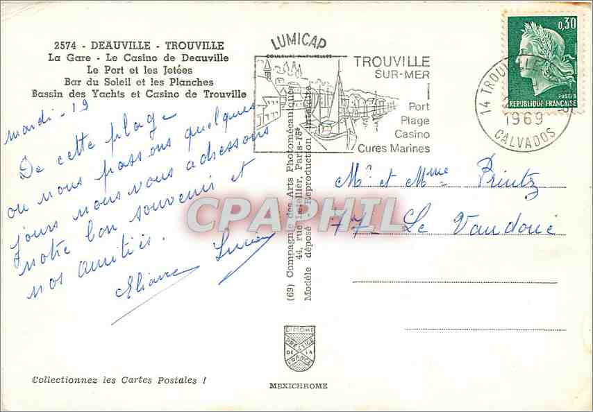 Deauville - Trouville — Souvenir de — éditeur IRIS — Rückseite