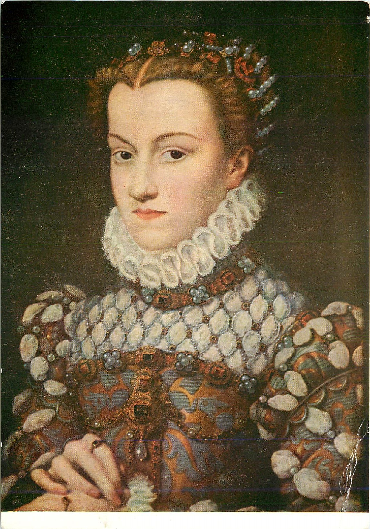 Portrait d'Élisabeth d'Autriche — Reine de France — École française, seconde moitié du XVIe siècle — Musée du Louvre, n° 5993