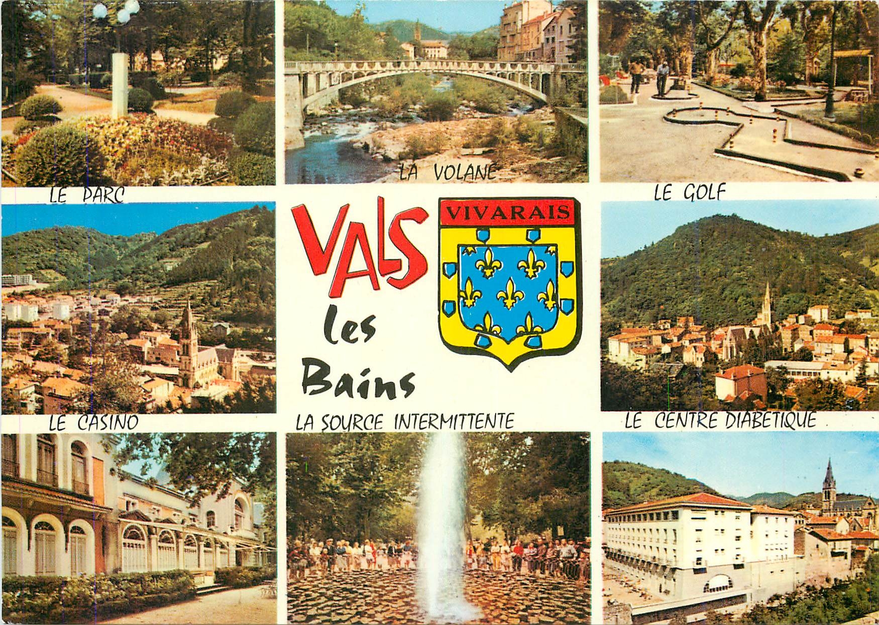 Vals-les-Bains — Vue panoramique avec les sites principaux — Editions Cellard