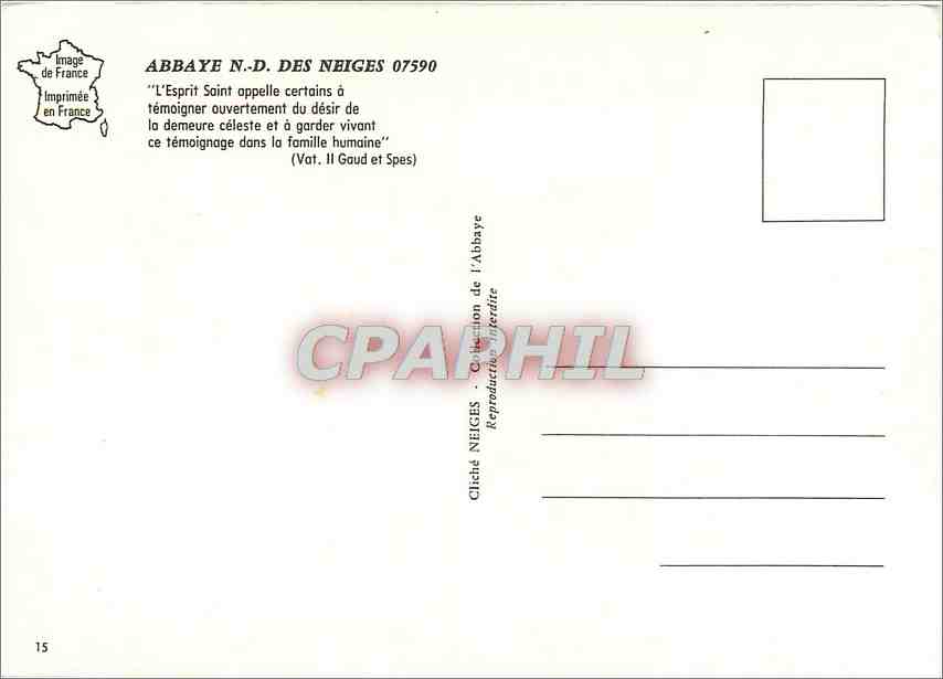 CPM Ababye ND des Neiges L'Esprit Saint appelle  — Rückseite