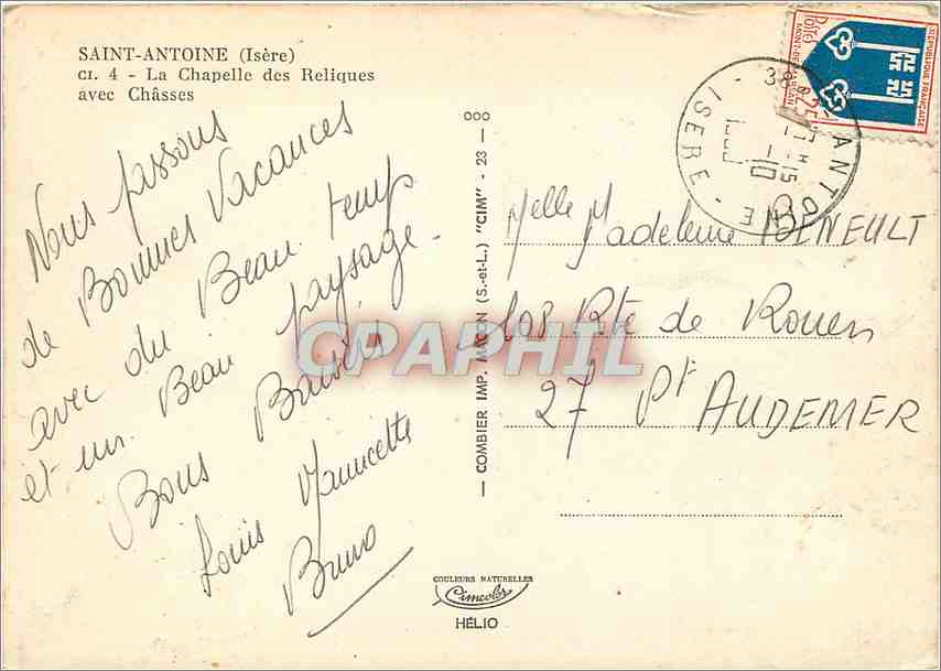 Saint-Antoine (Isère) — Chapelle des Reliques avec Châsses — Cimy — Rückseite