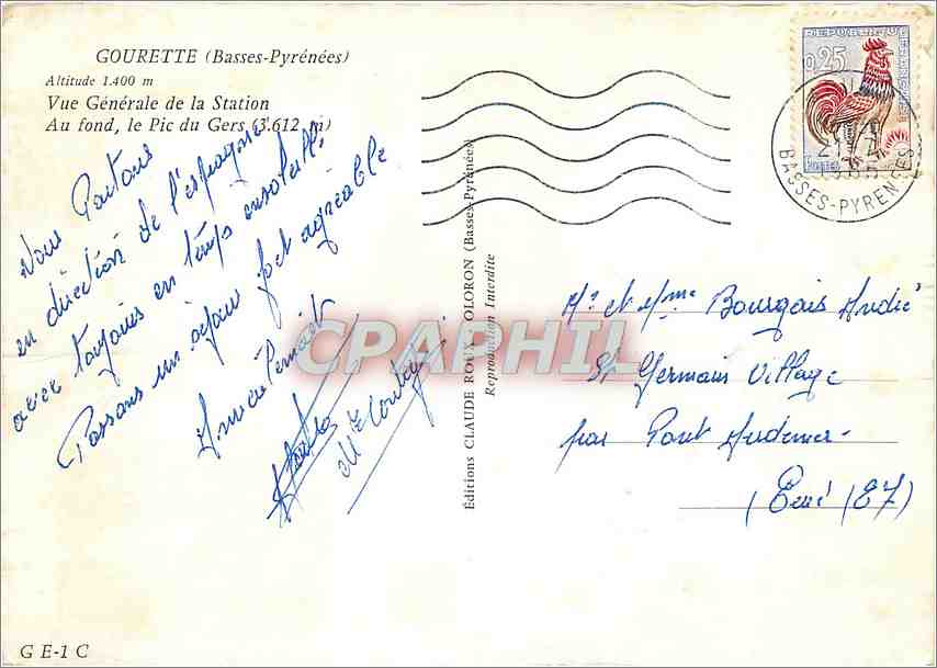 CPM Gourette Basses Pyrenees Vue Generale de la Station  — Verso