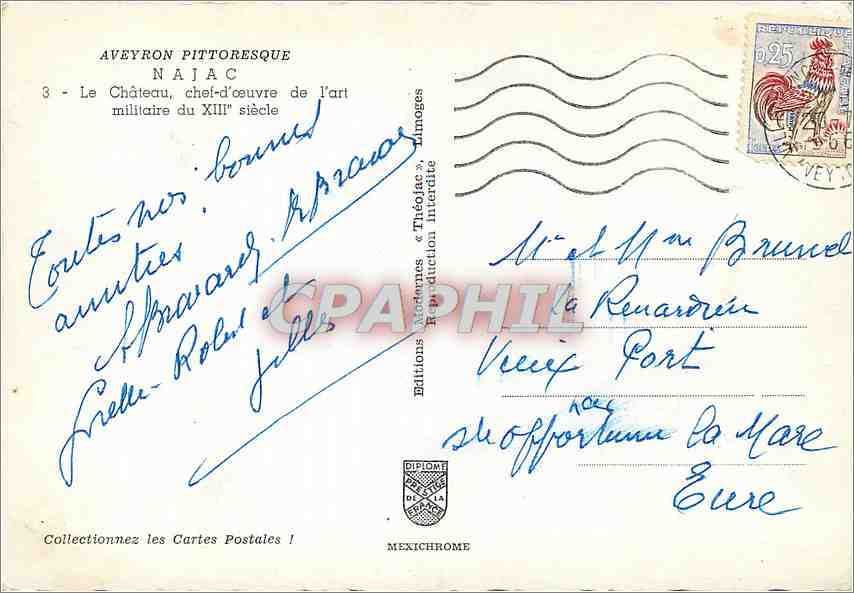 CPM Najac Le chateau chef d'ceouvre de l'art militaire du XIII sicle  — Rückseite