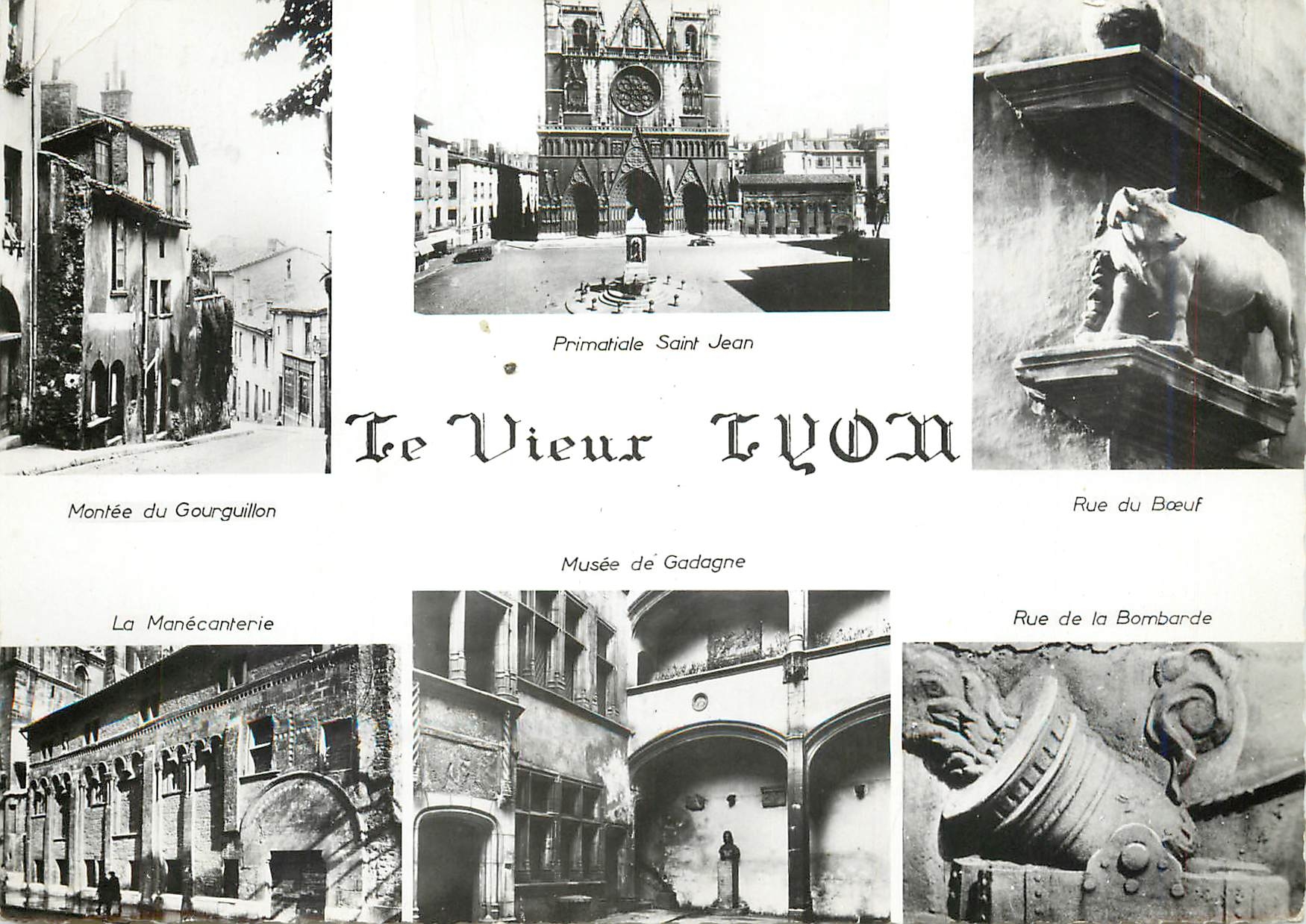 CPM Lyon Quelques Aspects du Vieux Lyon Montee du Gourguillon Primatiale Saint Jean Rue du Bœuf La M